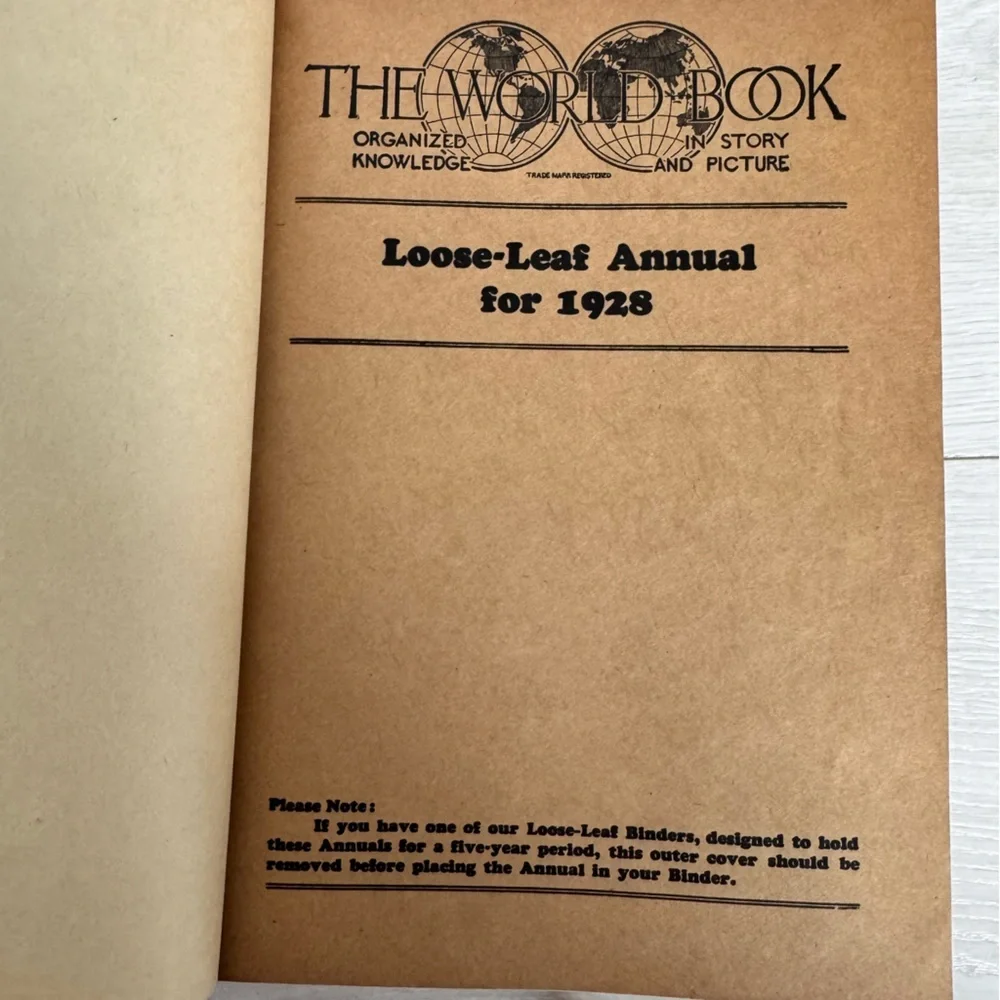 Vintage The World Book Loose Leaf Annual Book Binder 1928-1931 - Picture 4 of 14